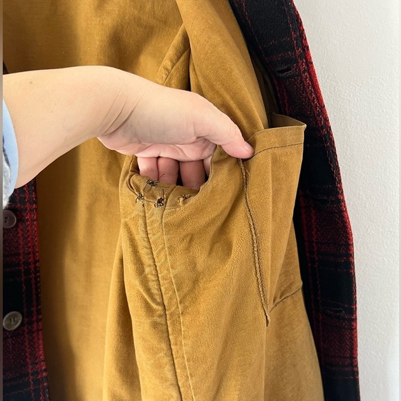 Sportwear Vintage 1940s Red Plaid Wool Button Front Hunting Jacket Size 44 - Picture 15 of 15